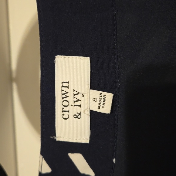 Crown & Ivy Navy Shift Dress 3/4 Sleeve 8 - Picture 6 of 8